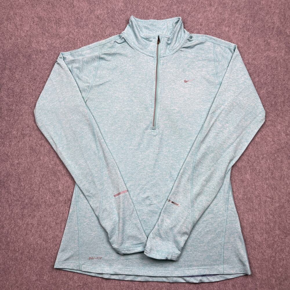 Nike Element Dri-Fit Womens Small Blue Running 1/4‎ Quarter Zip Long Sleeve